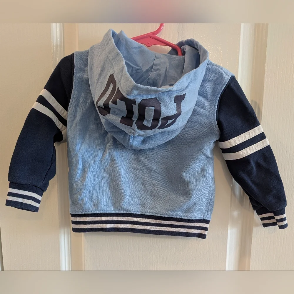 Polo Ralph Lauren Infant French Terry Zip Hoodie Big Pony Patch Preppy Size 18M